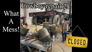 @DirtPerfect lowboy trailer repair part 2 #Talbert #ccequipment