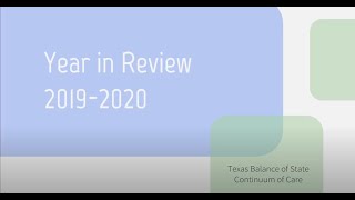 2020 Texas Balance of State Continuum of Care Review