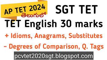 AP SGT TET English 2024 Paper 1 Syllabus I SGT TET English Changes