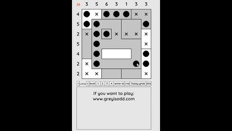 Grey is Odd - Today grids. Solution level 3 7X7 dated 06-03-2024 #logicpuzzles #logicgames  #games