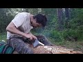 Изготовление рукояти для топора в лесу