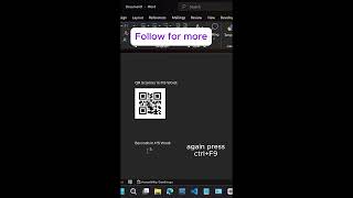 MS Word QR Code & Barcode in 35 Seconds! 🤯 | Scan & Create QR Codes in Word #shorts #viral #excel