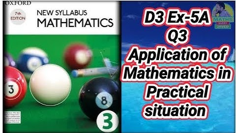 Q3 || Ex-5A || NSM || D3 || Application of mathematics in practical situation || in Urdu Hindi