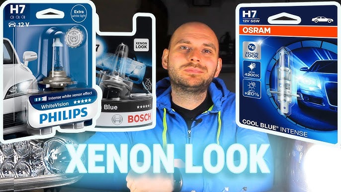 Osram LED Vs Standard Halogen On Reflector Lens Vehicle H7 Headlight Bulb  Comparison ( Xenon HID ) 