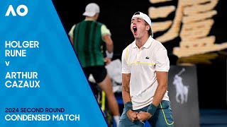 Holger Rune v Arthur Cazaux Condensed Match | Australian Open 2024 Second Round