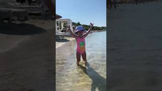 👙 Super SOFIA dance in the sea Water 🤩 #dancemonkey #pretendplay #supersofia