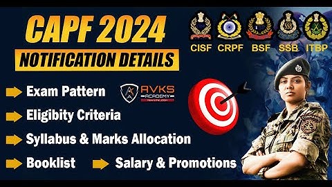 CAPF AC 2024 NOTIFICATION | Exam Pattern | Syllabus & Booklist | Age Limit & Eligibity criteria