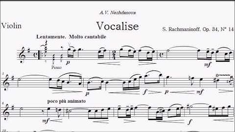 ABRSM Violin 2020-2023 Grade 7 B2 Rachmaninoff arr. Birtel Vocalise Op.34 No.14 Sheet Music