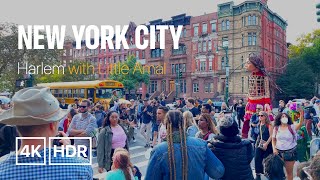 [4K] New York City 🗽 Little Amal's Walk in Harlem [Sep. 2022]