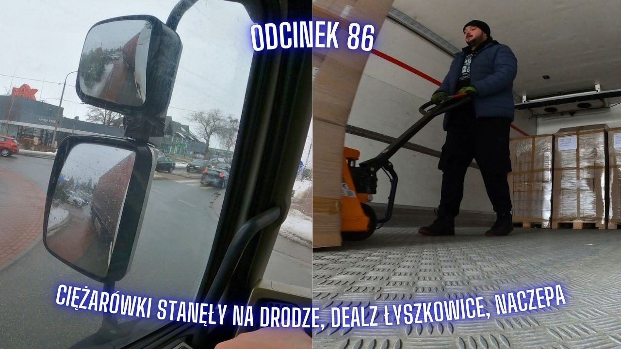 Ciężarówki stanęły na drodze, DEALZ Łyszkowice, naczepa