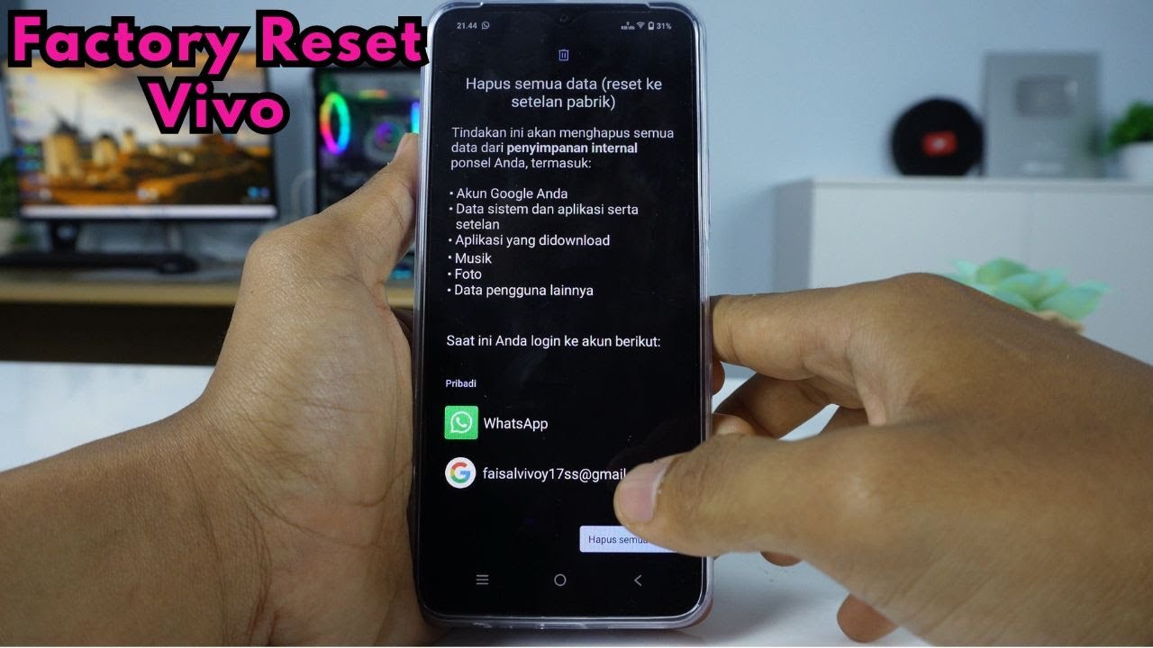 Cara Reset Data Pabrik/ Factory Reset HP Vivo Y17S, Y27, V29 & Vivo