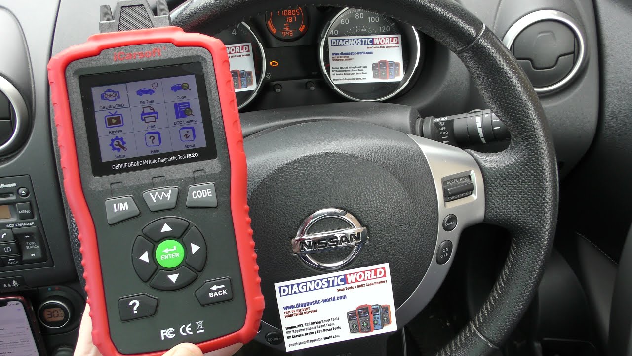 iCarsoft i820 Nissan Subaru Check Engine Diagnose Demonstration P2A00 P1525 P0131 P0606 P0560