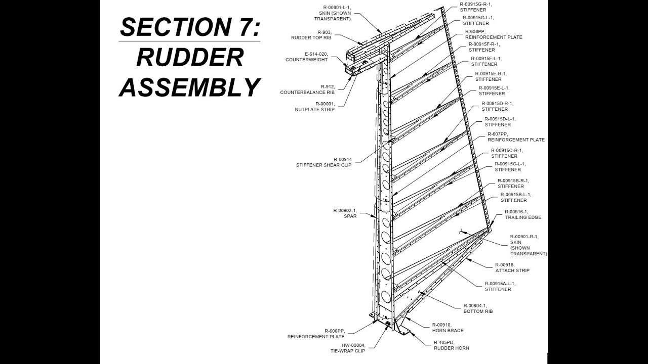 Vans Rv Rudder Cable Assembly Vans RV-14A Rudder Page 7 & 8 - YouTube