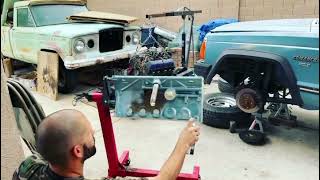 230 Tornado Engine Block is now Painted - Duplicolor Pontiac Blue Metallic