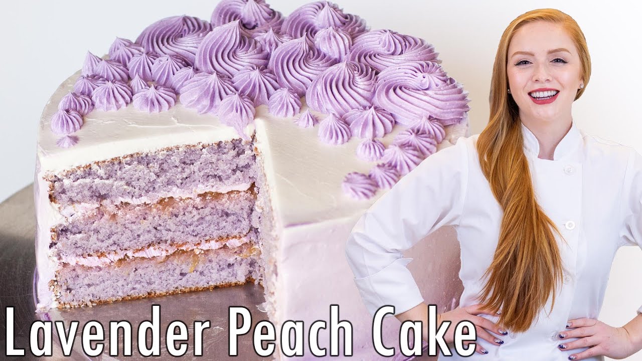 Amazing Lavender Cake Recipe - with Peach Preserves & Meringue Buttercream!