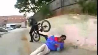 Biker vs Homeless Guy's Head