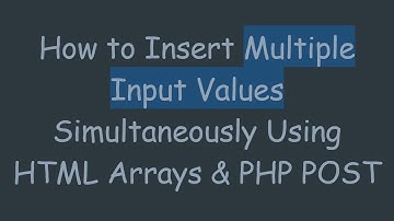 How to Insert Multiple Input Values Simultaneously Using HTML Arrays & PHP POST