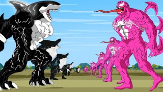 BLACK SHARKZILLA vs PINK VENOM : Who Is The True King Of Monsters ? | Godzilla Cartoon Compilation