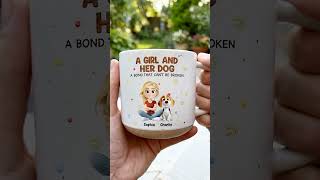 Stuffy Girl And Her Lovely Dogs - Personalized Custom Pottery Mug