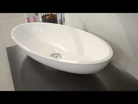 Овальна раковина на стільницю 600x300 Miraggio Nice, видео 1