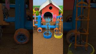 😱 Real Working Mini Tractor Making Cement Pillar | Amazing DIY Construction Machine 🚜#shorts