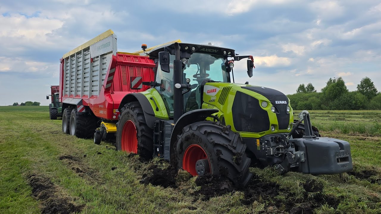 ⭐️🇵🇱 Pierwszy Pokos Z Wtopą Na Torfie | Koszenie Traw Claas Axion 830 | GR Mateńko