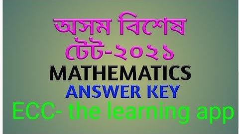 ANSWER KEY, MATHEMATICS FOR SPECIAL TET-2021