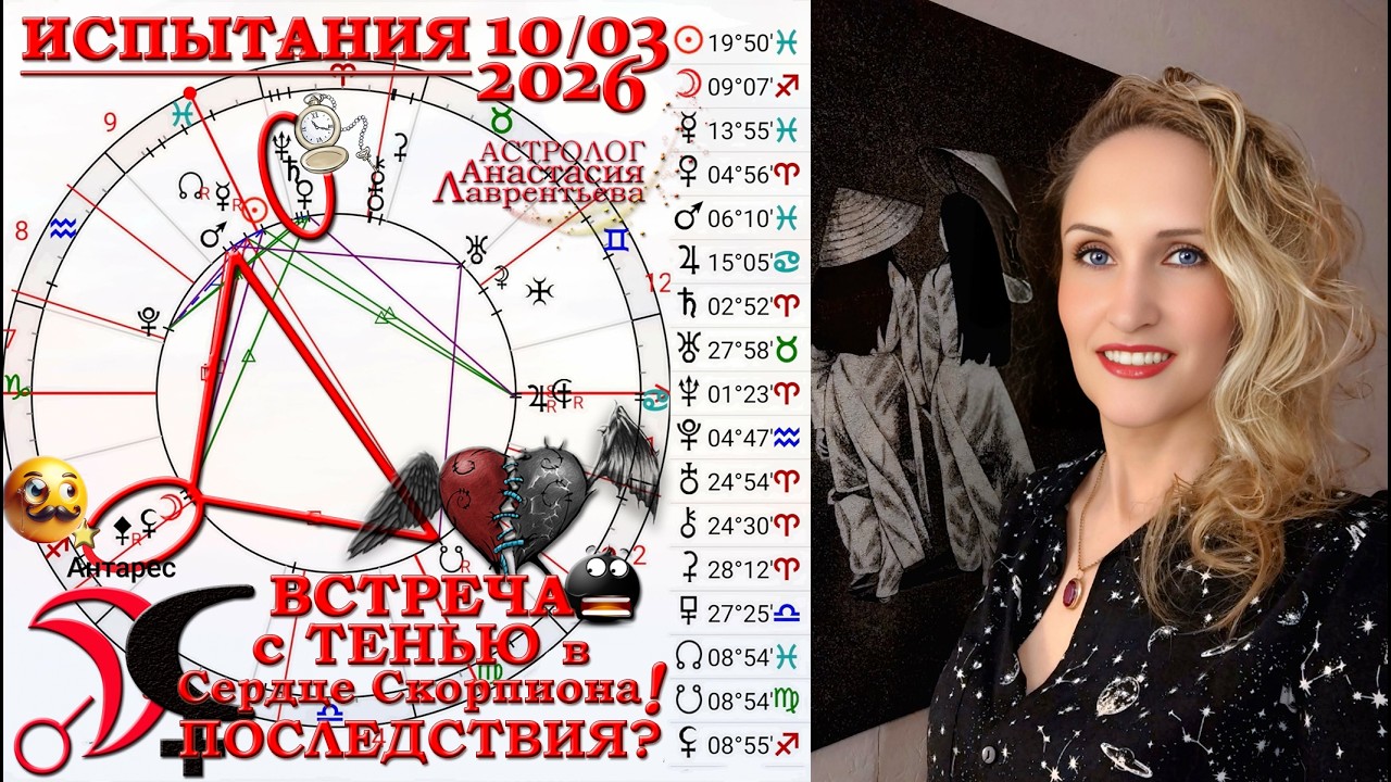 Соединение Луна-Лилит на Антаресе 10 марта 2026: Кармические разрушения того, что создавалось годами