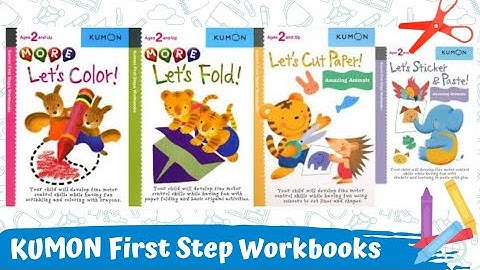 KUMON LET’S CUT PAPER STICKER AND PASTE LET’S COLOR KUMON FIRST STEP WORKBOOK