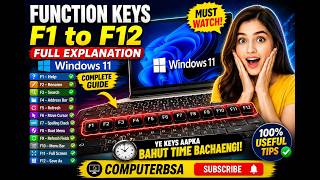 💻 Windows 11 Function Keys Explained | F1 to F12 Full Tutorial for Beginners | Laptop Shortcut Keys