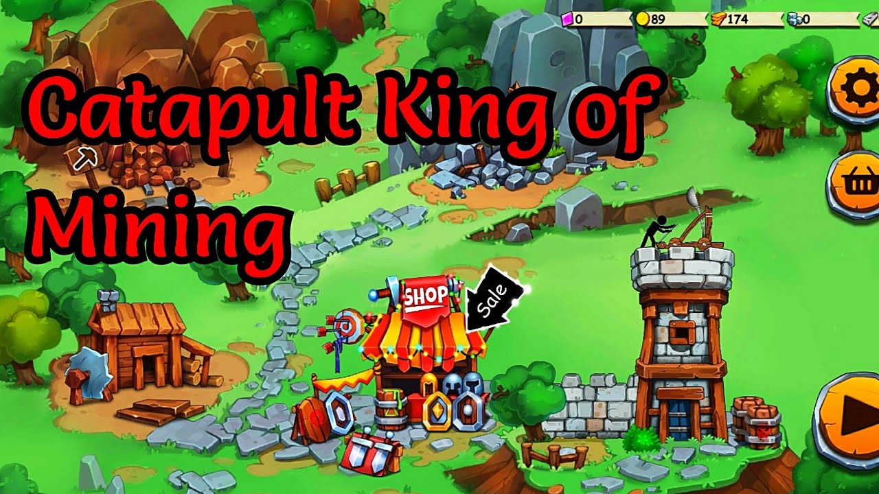 The Catapult King of Mining Demolish a Slingshot gameplay walkthrough New game YouTube