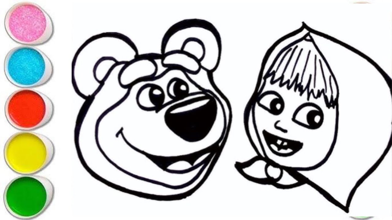 Masha and the Bear Drawing, Painting & Coloring For Kids and Toddlers_ Child Art