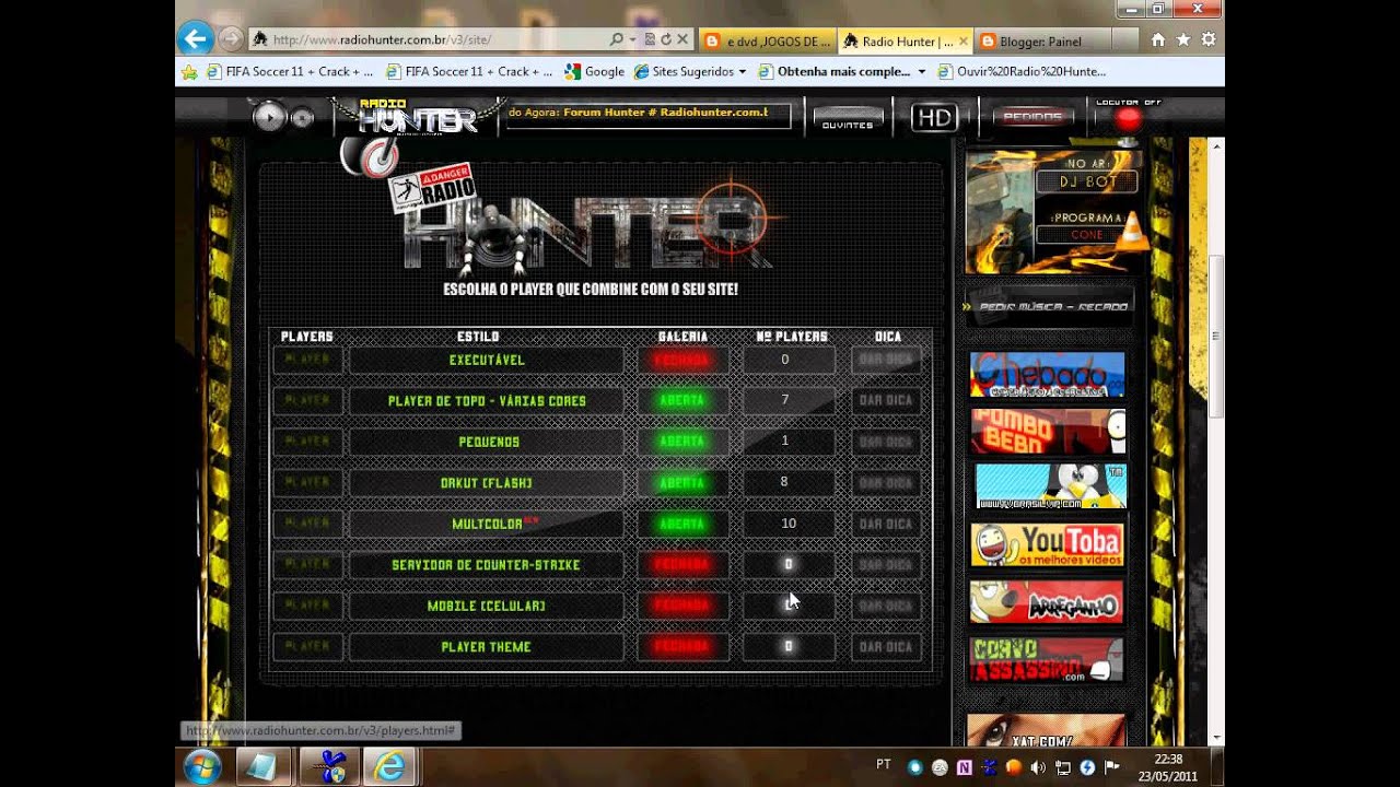 como botar radio no topo do seu blog - YouTube