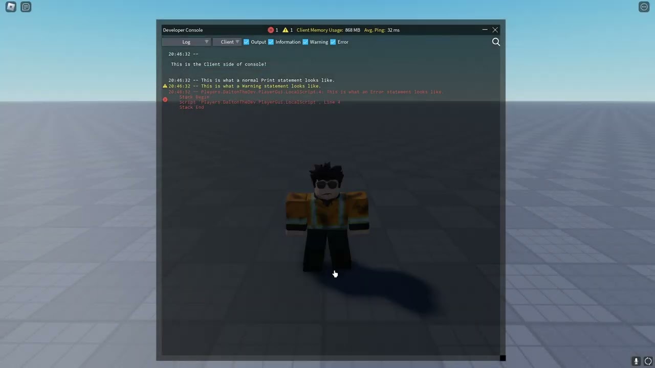 How To View Developer Console On ROBLOX YouTube 