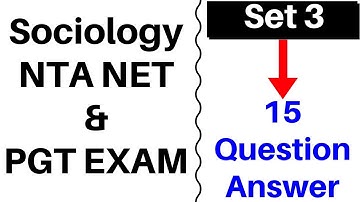 Sociology NTA NET & PGT EXAM (Set 3) 15 MCQs