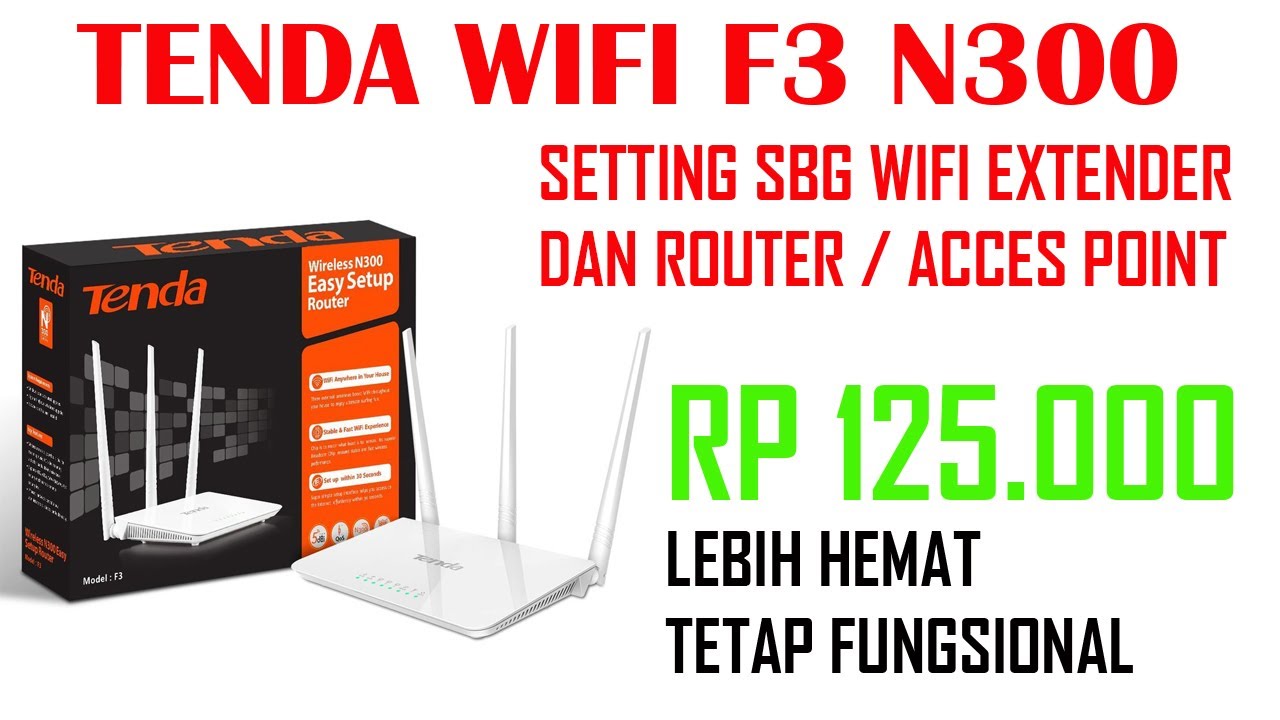 Routeur WiFi Tenda F3 300Mbps + Extender/Point D'accès (Neuf, Blanc)
