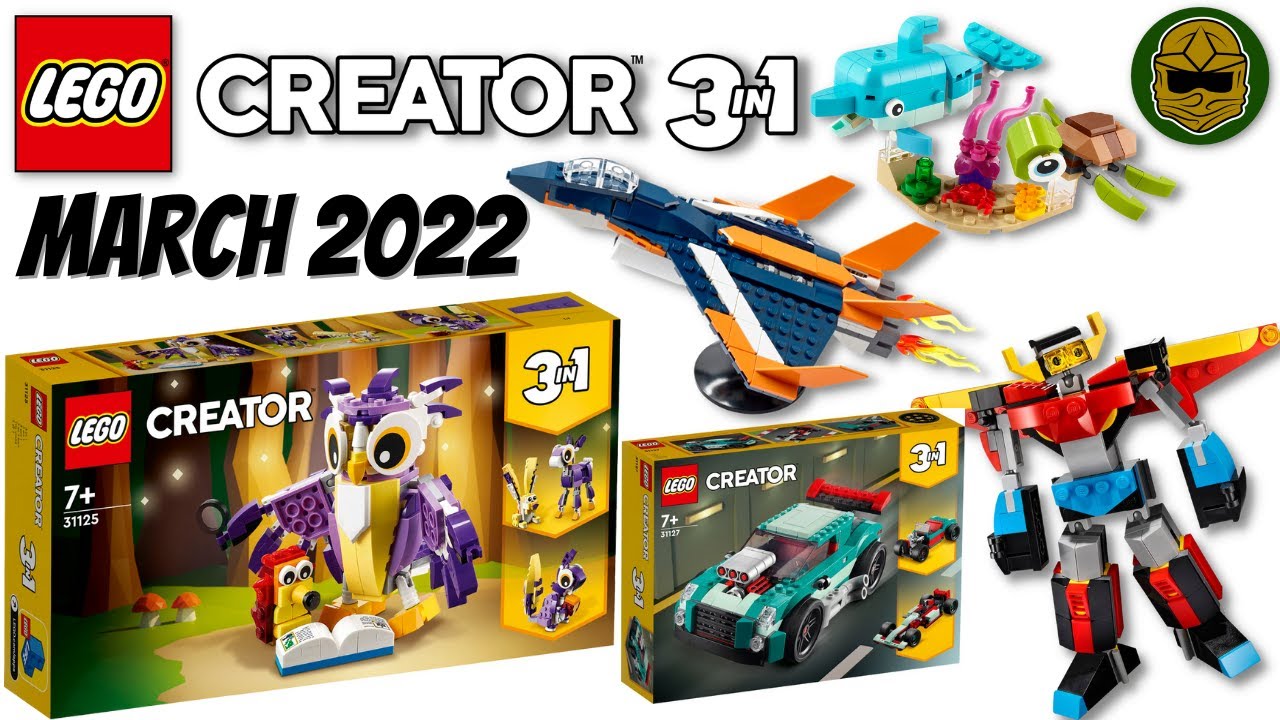 LEGO Creator 3-in-1 March 2022 Sets Revealed: Mechs, Jets, Cars