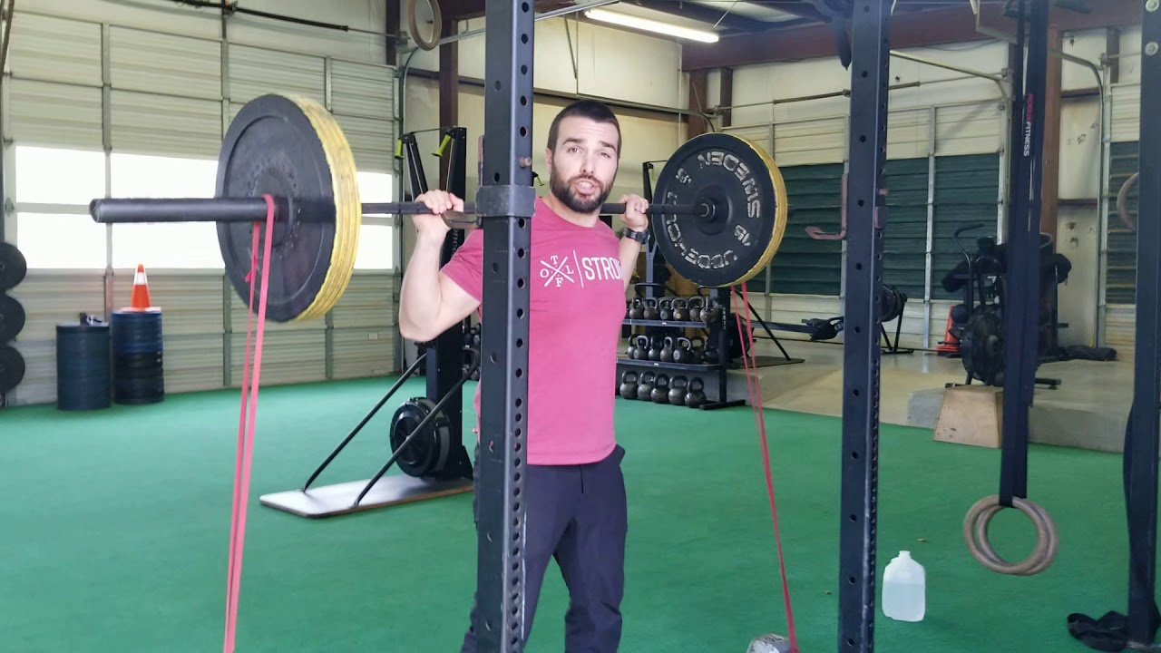 How to Barbell Back squat with bands YouTube