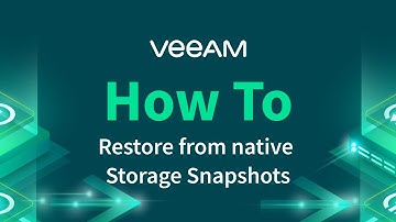 How to restore from native storage snapshots using Veeam Explorer for Storage Snapshots