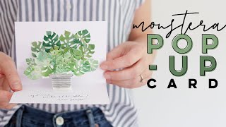 Monstera Plant Pop-Up Card | Using My New Cricut!