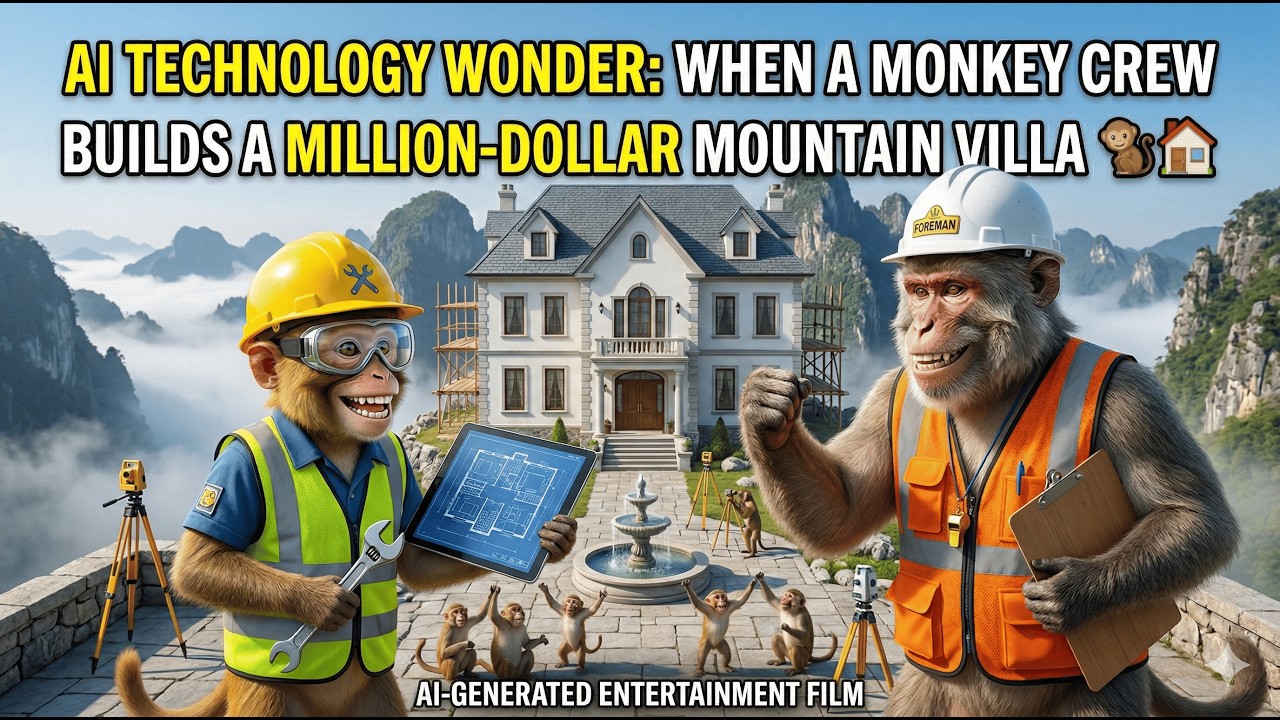 Monkey Squad Builds a Million-Dollar Mountain Villa: An AI Tech Wonder 🐒🏠