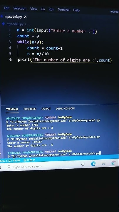 Python: Program to find the number of digits in a given number #python ...
