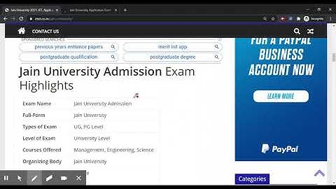 Jain University - Notification, Dates, Application, Eligibility, Admit Card, Syllabus, Result