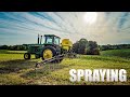 Spraying 32% Nitrogen on Hay - Top Air Sprayer