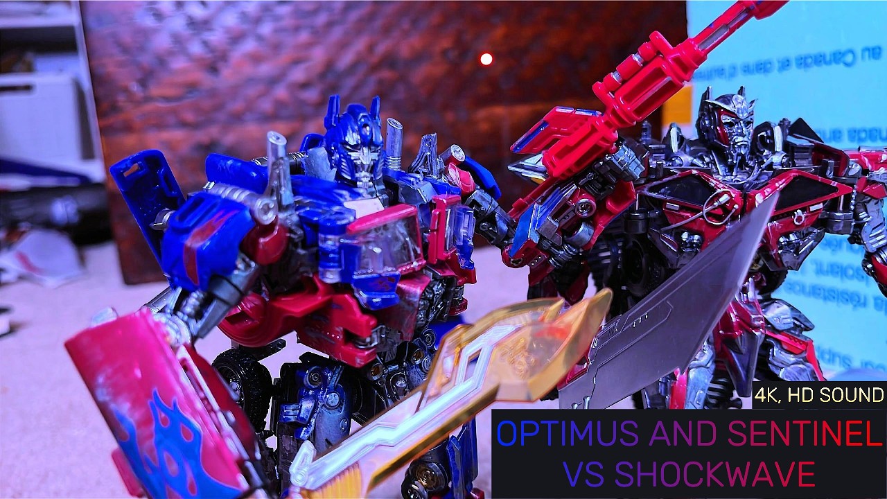 Transformers Stop Motion: Optimus Prime and Sentinel Vs Shockwave (Dark of the Moon)