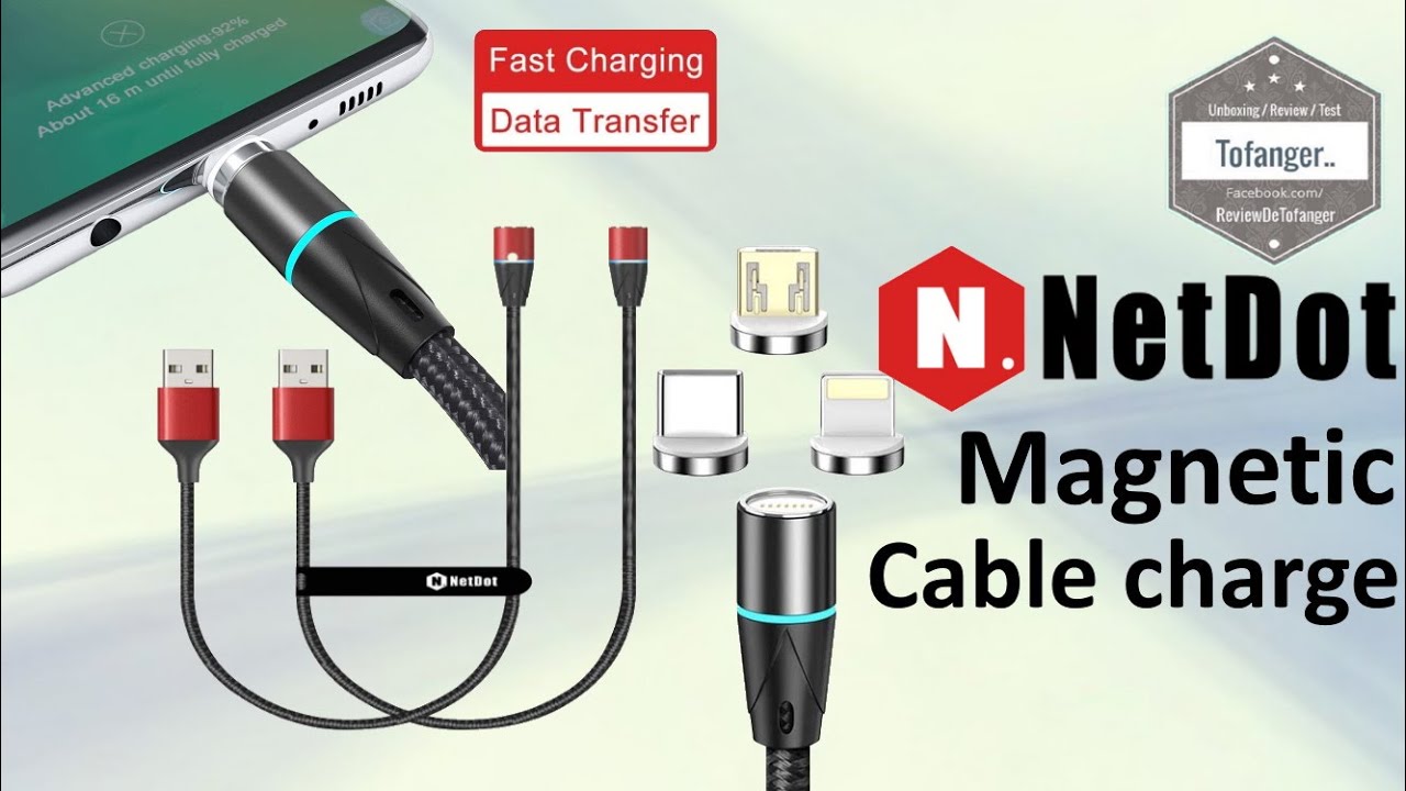 N. NETDOT 12th Generazione Cavo Magnetico, [3 Pack Black,1m/1.5m