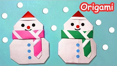 折り紙 簡単 かわいい 雪だるま の折り方 クリスマスに 音声解説あり ばぁばの折り紙 Mp3