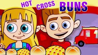 Hot Cross Buns | Nursery Rhymes Songs With Lyrics | Kids Songs