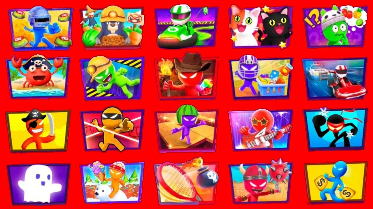 Stickman Party 1 2 3 4 Unlocked New Minigames/Colors/Efects/Skins - Gameplay 2025 (Android/ios)