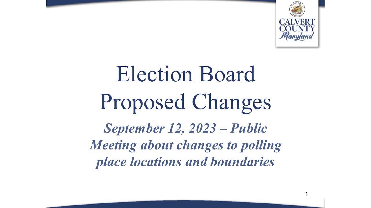 Election Board | Calvert County, MD - Official Website